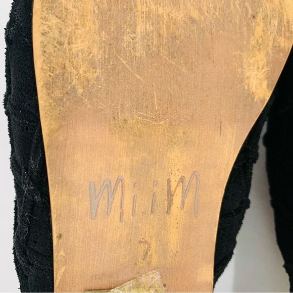 Mi.iM Black Suede Lavinia Sherpa Lined Mules Slip-On Sz. 7 - Picture 8 of 9